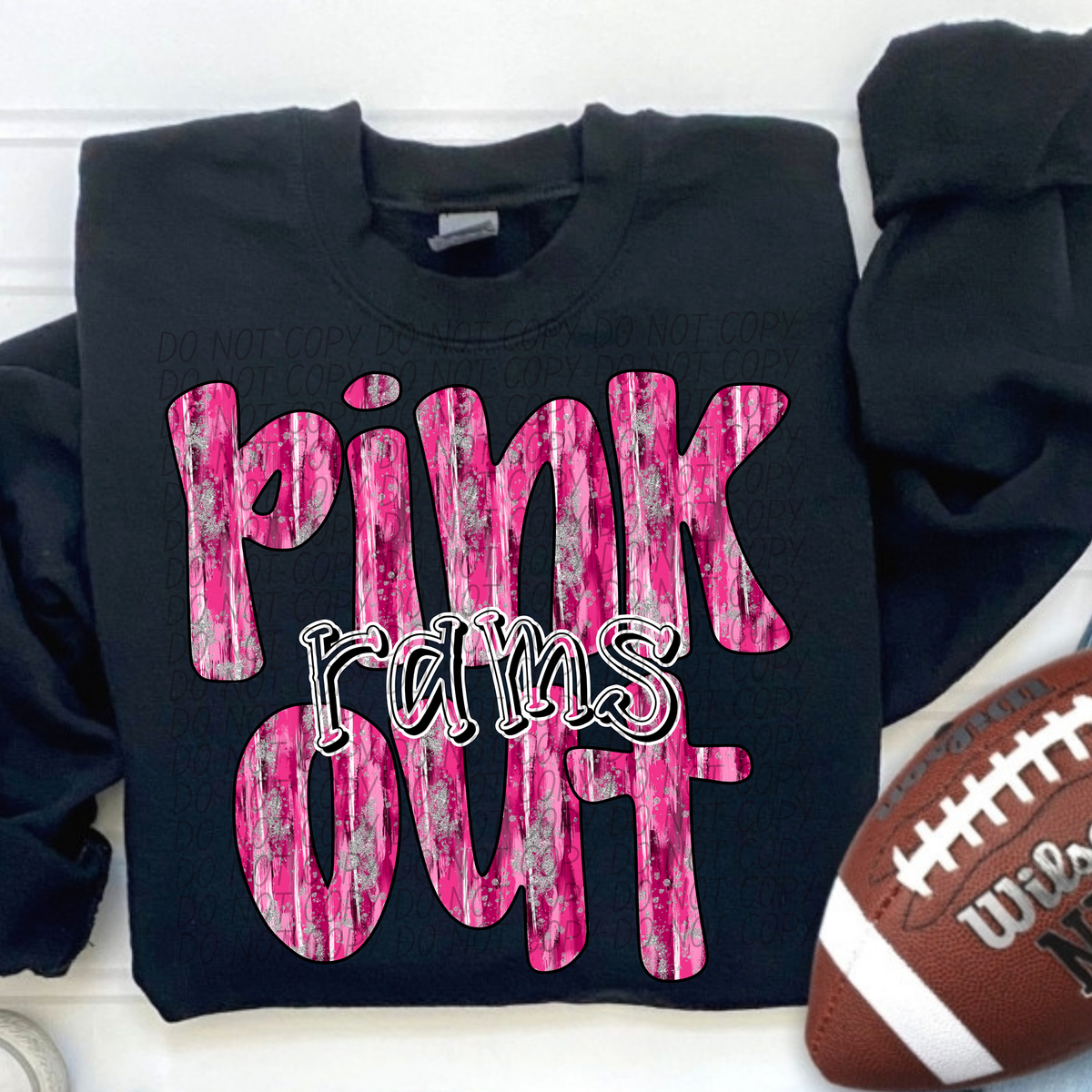 Pink Out Rams (CITY) 54442 DTF transfer