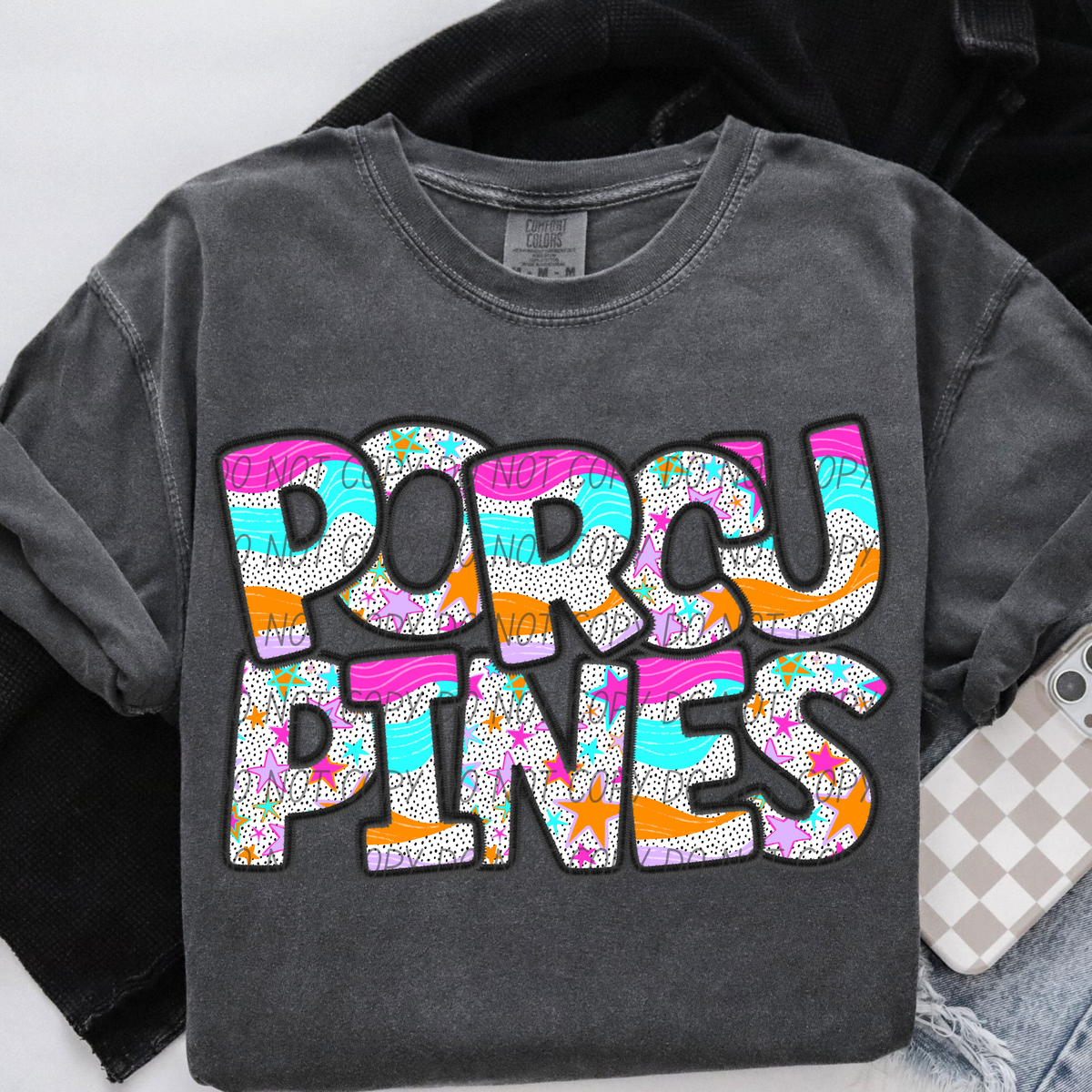 porcupines wavy stars (city) DTF transfer