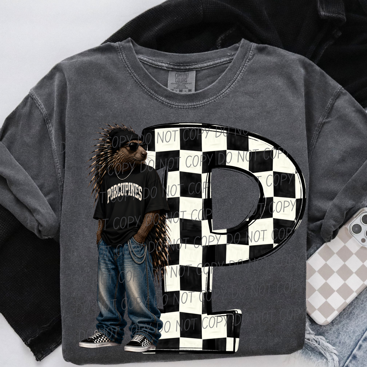 Porcupines sideline sweatshirt mascots (City) DTF Transfer