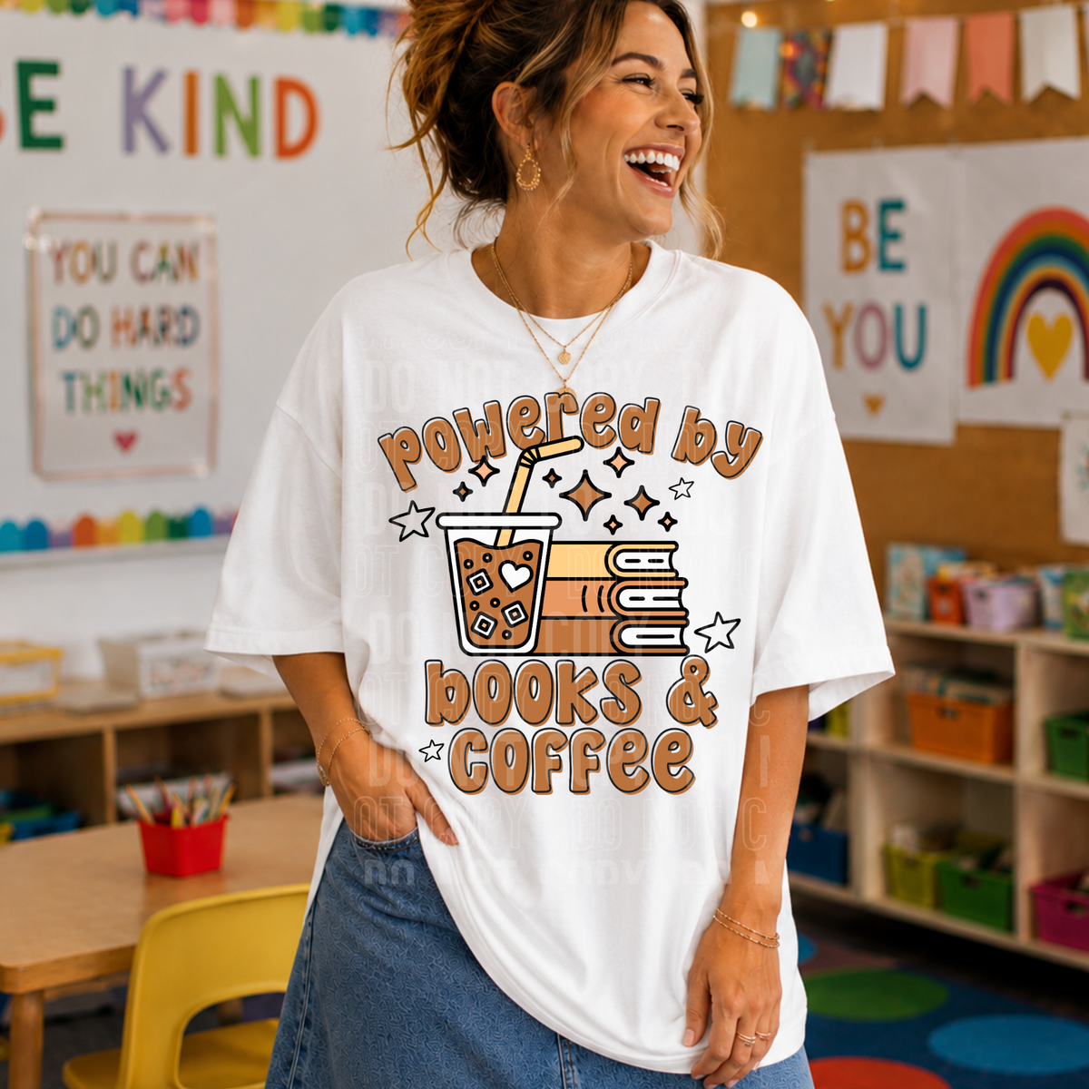 Powered by books & coffee (SBB) DTF Transfer