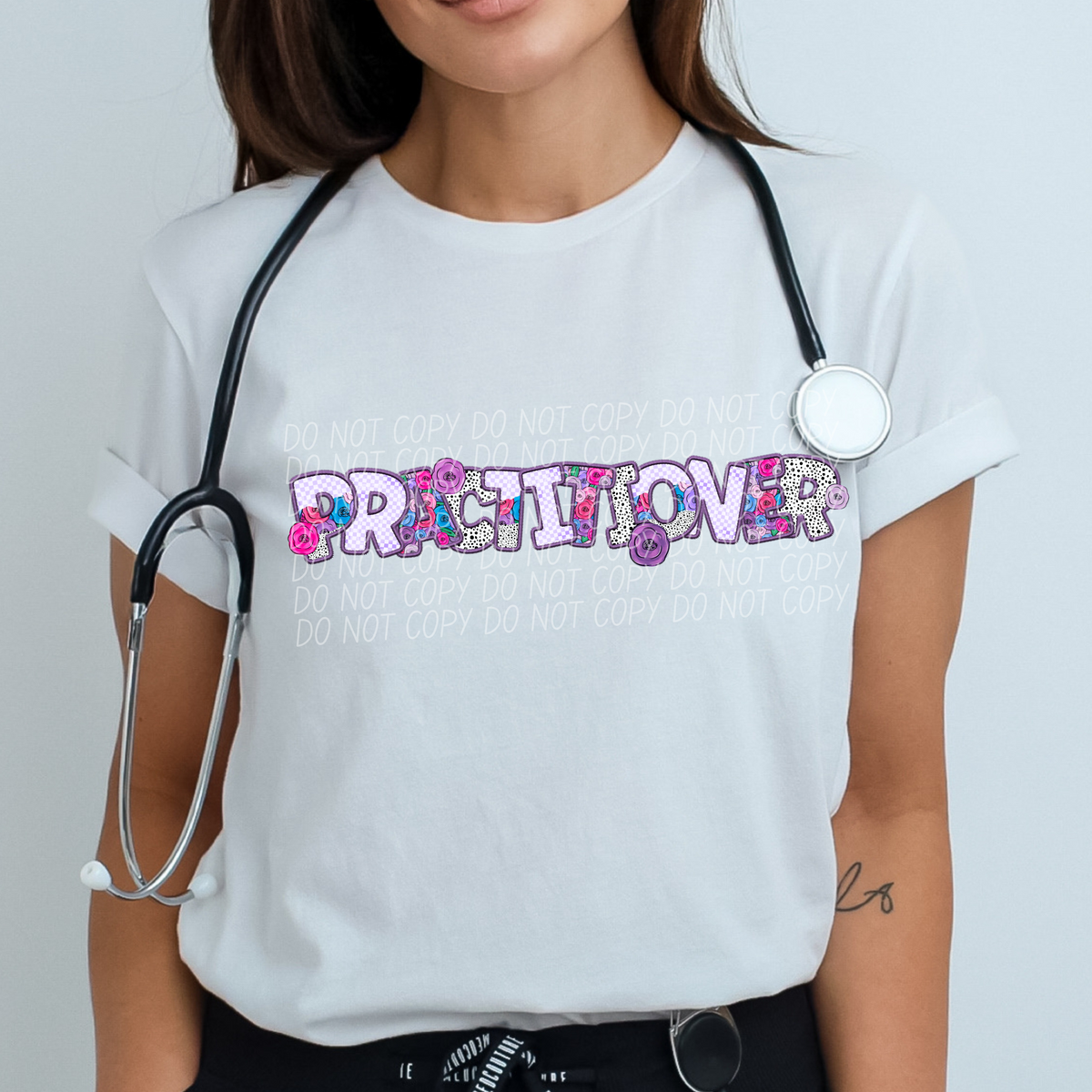 Practitioner Floral Purple Checkered (CITY) DTF transfer