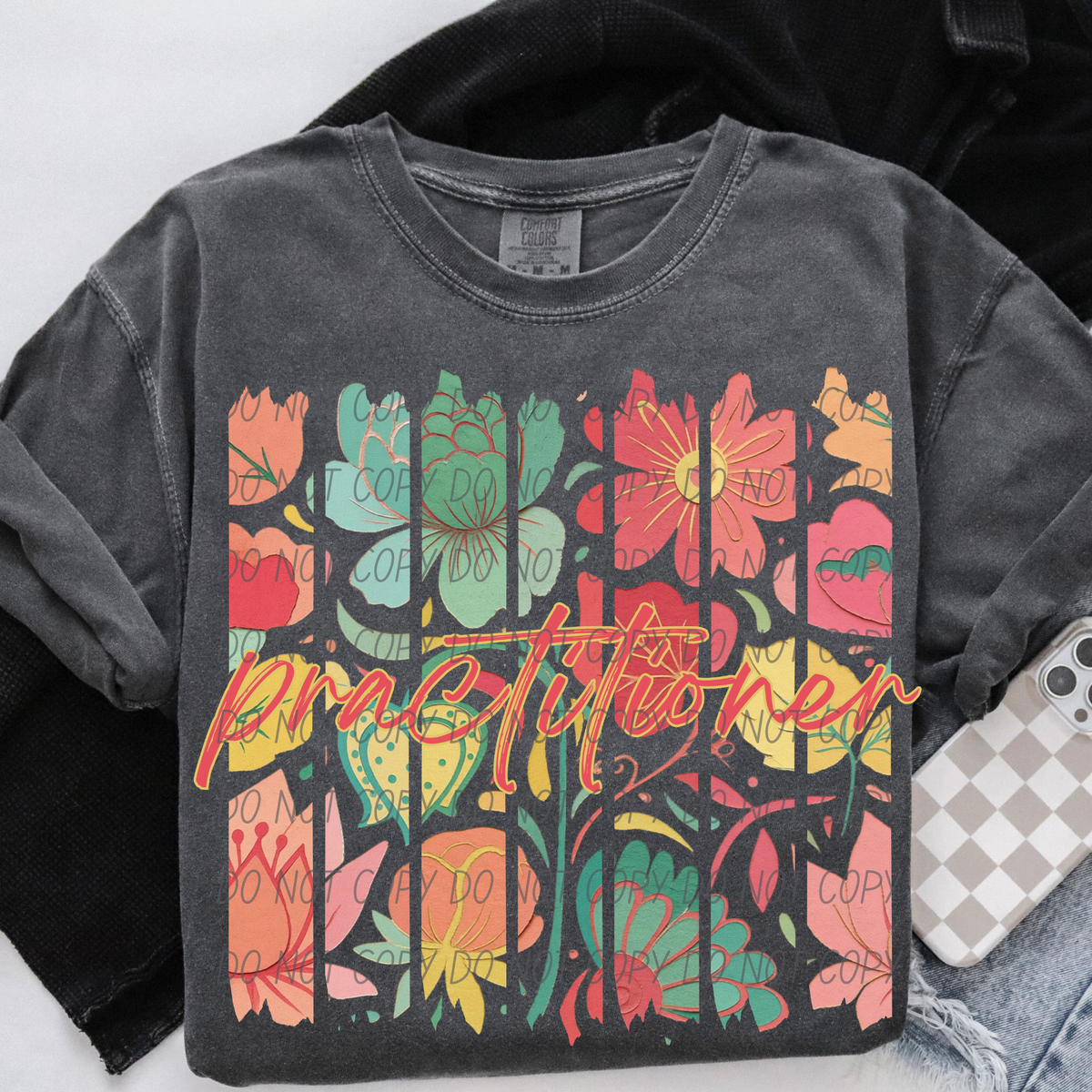 practitioner boho floral (city) DTF transfer