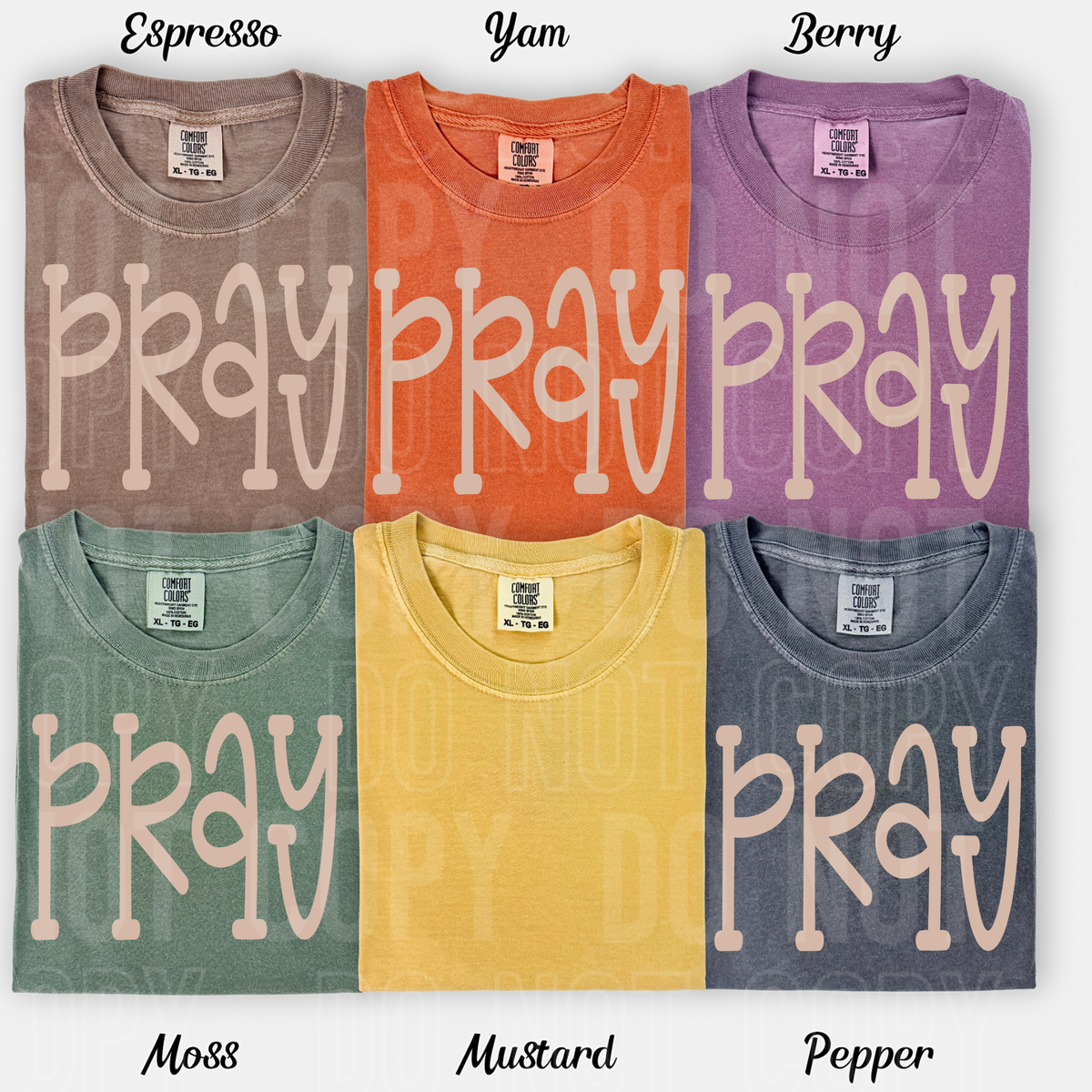Pray (tan letters) (SBB) DTF transfer