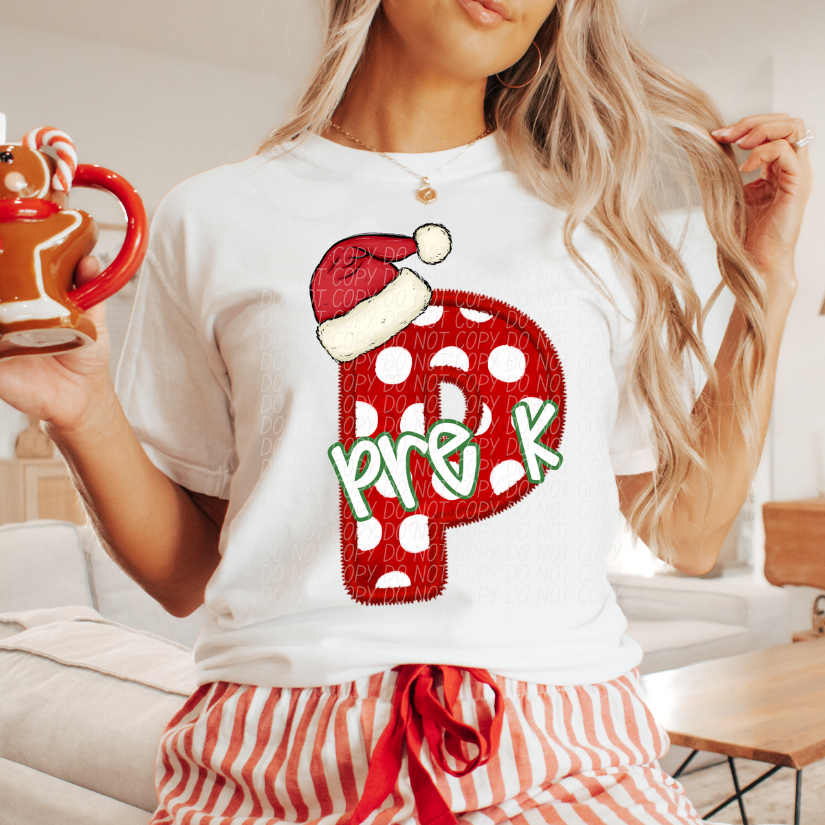 Pre K Christmas Faux Embroidery 66594 DTF transfer