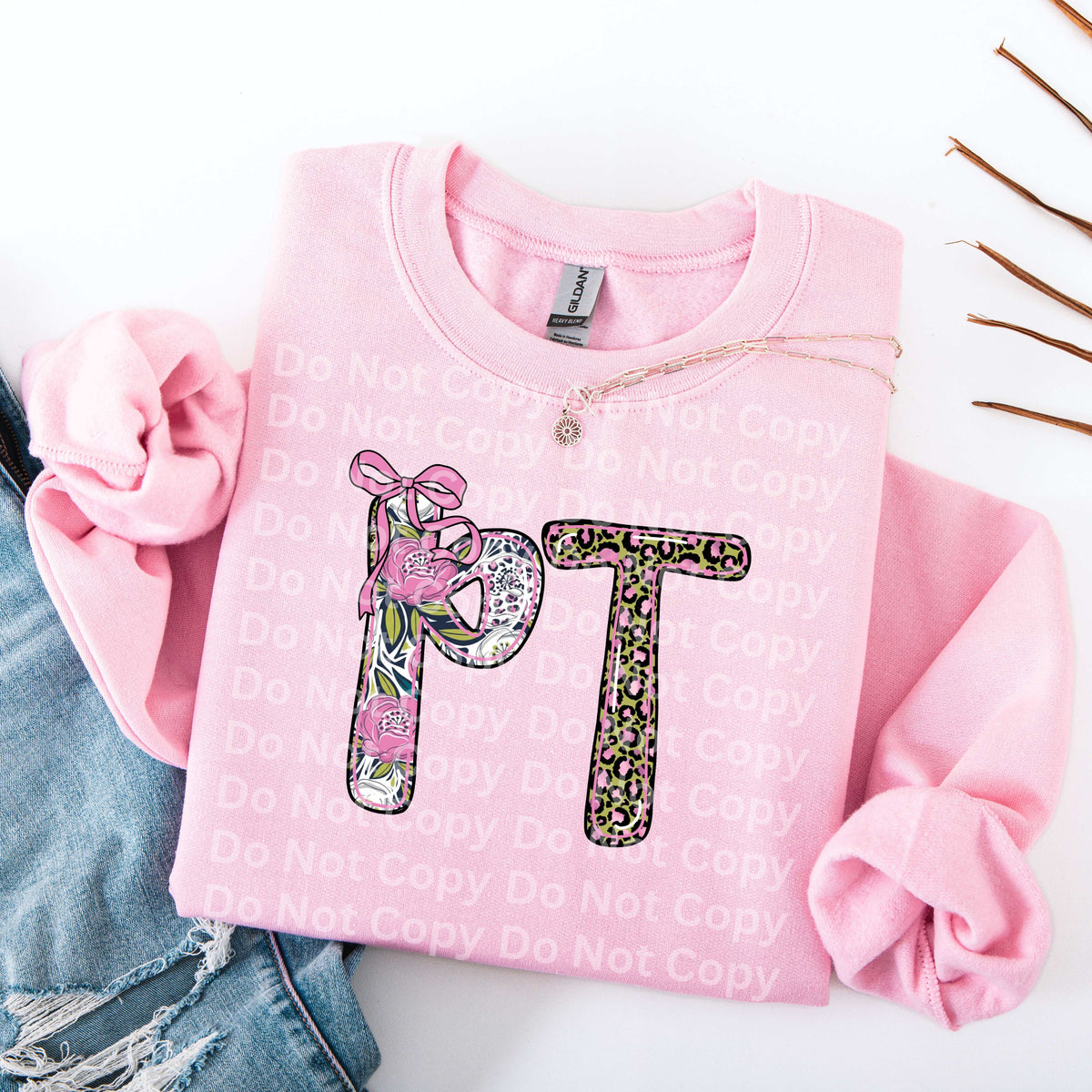 PT pink bow (Irene) DTF Transfer