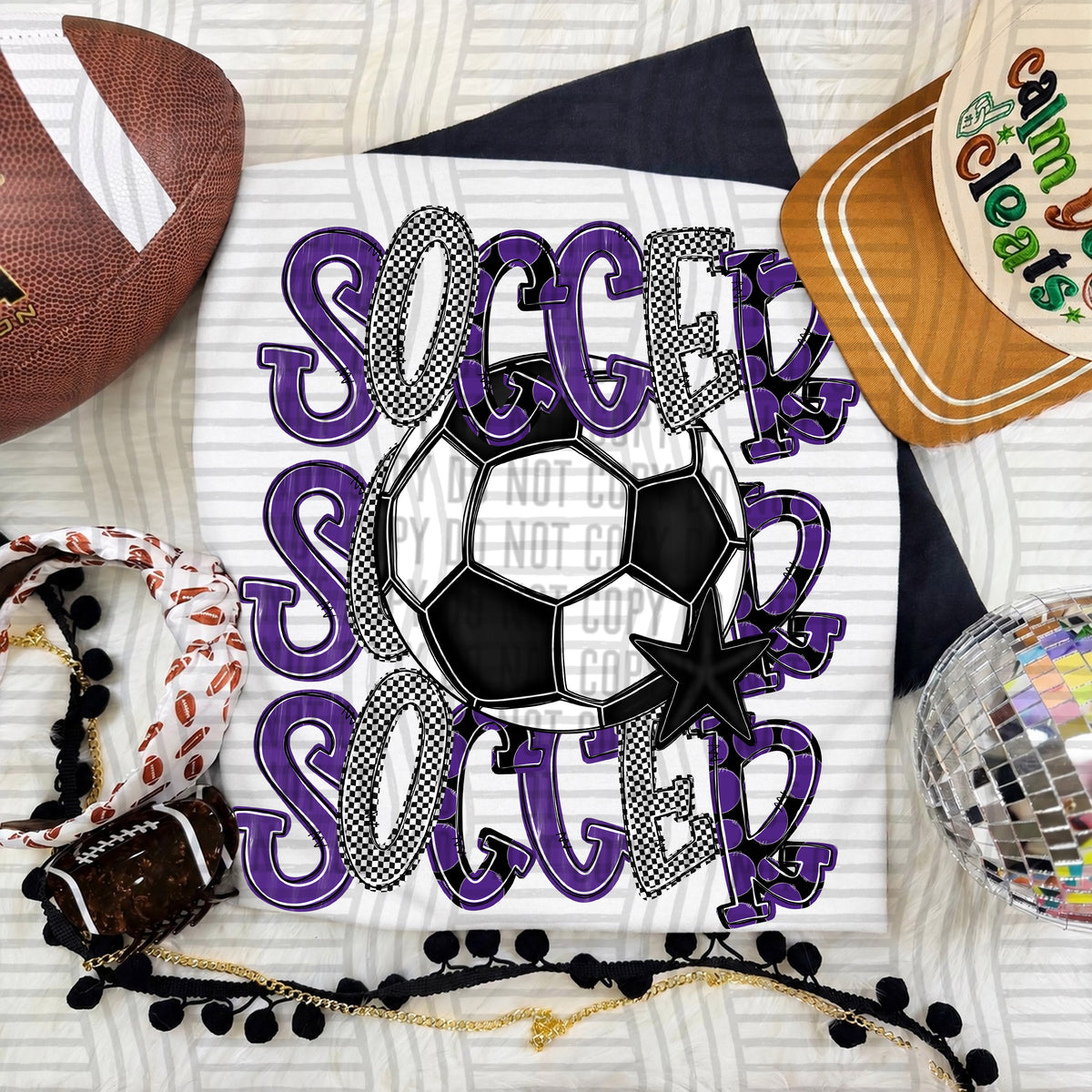 Purple-Soccer Tri Stacked (Caplinger) DTF Transfer