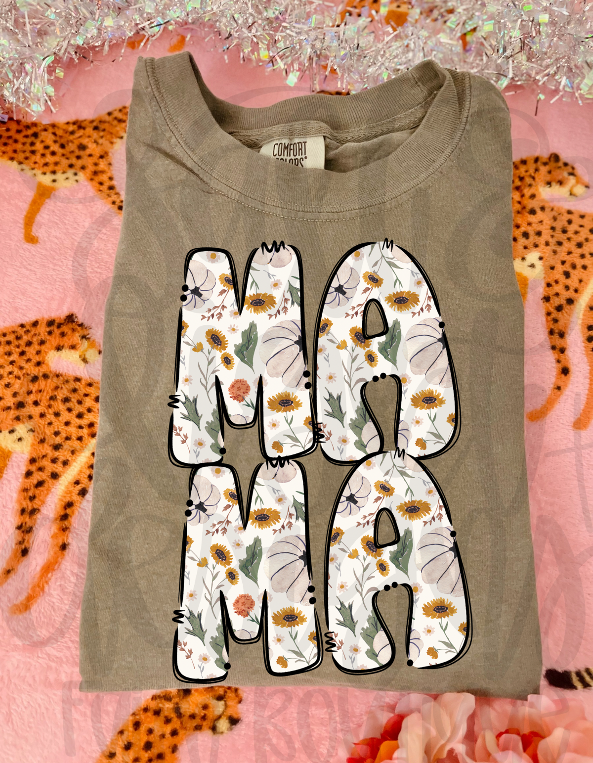 Mama floral font DTF Transfer
