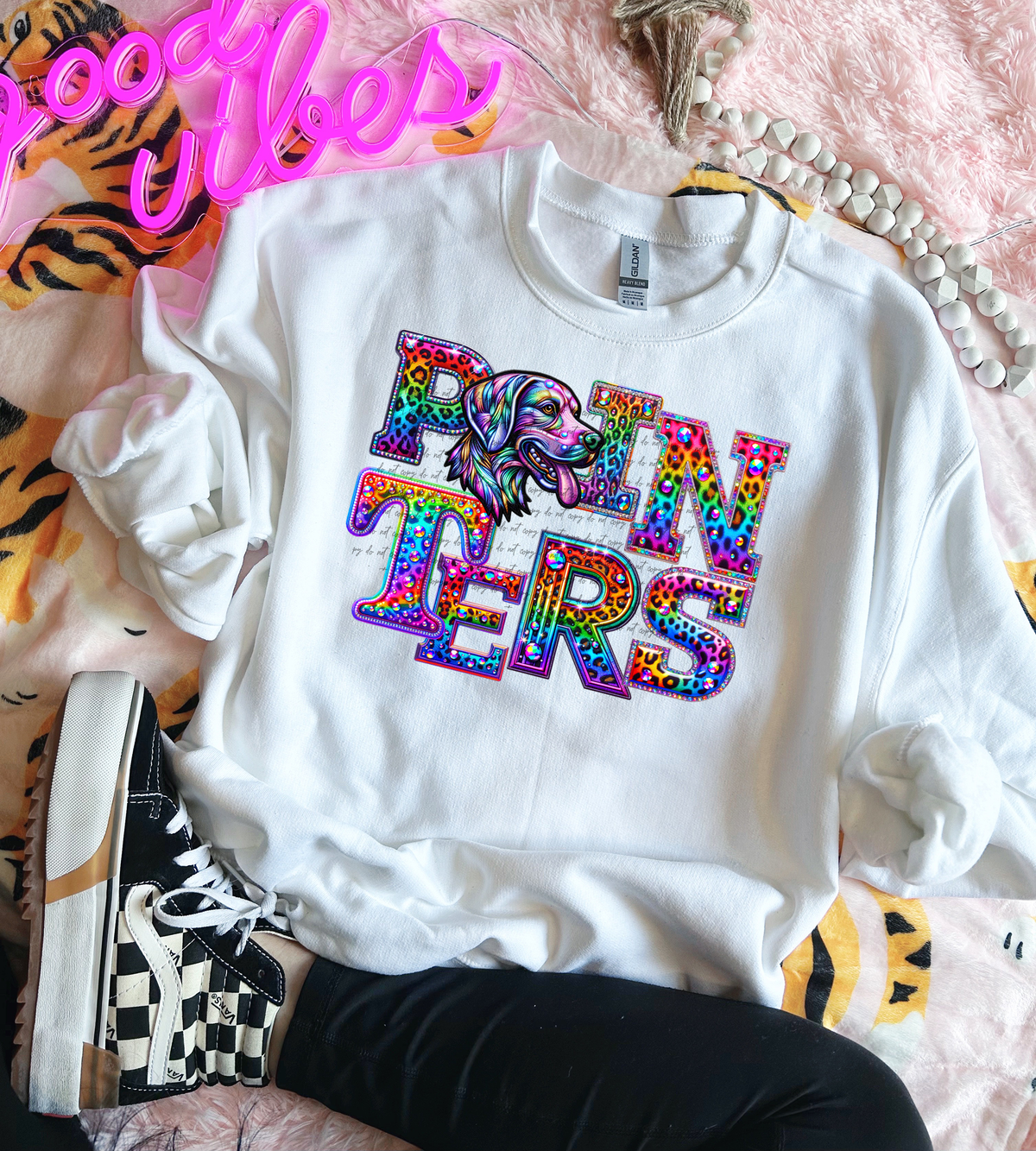 Painters Rainbow Leopard Rhinestone 46114 DTF transfer