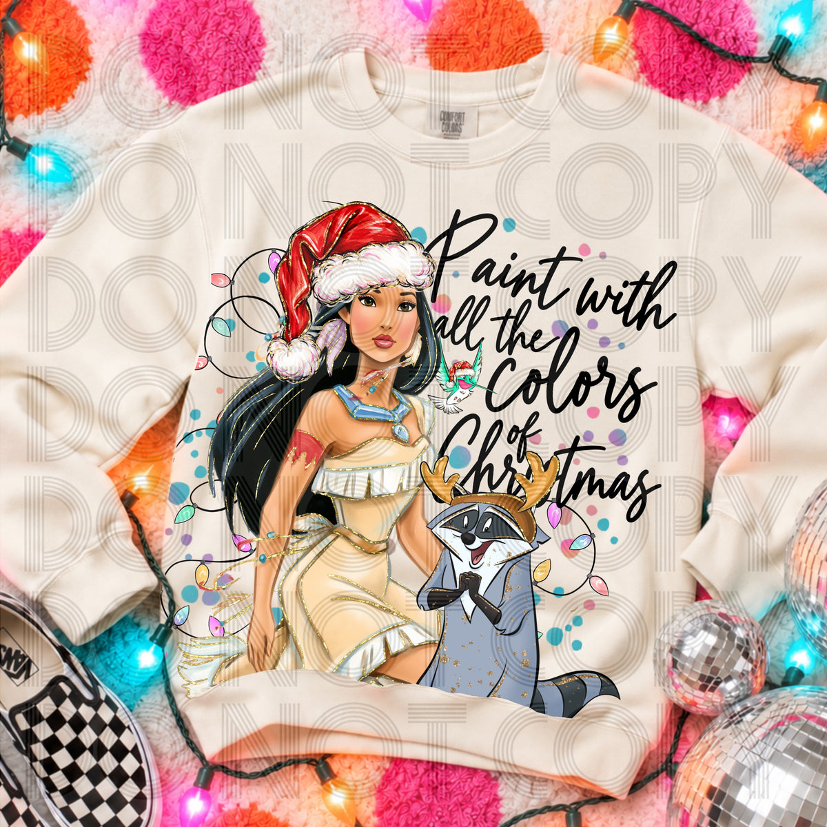 Paint with all the colors of Christmas (Renewed) DTF Transfer