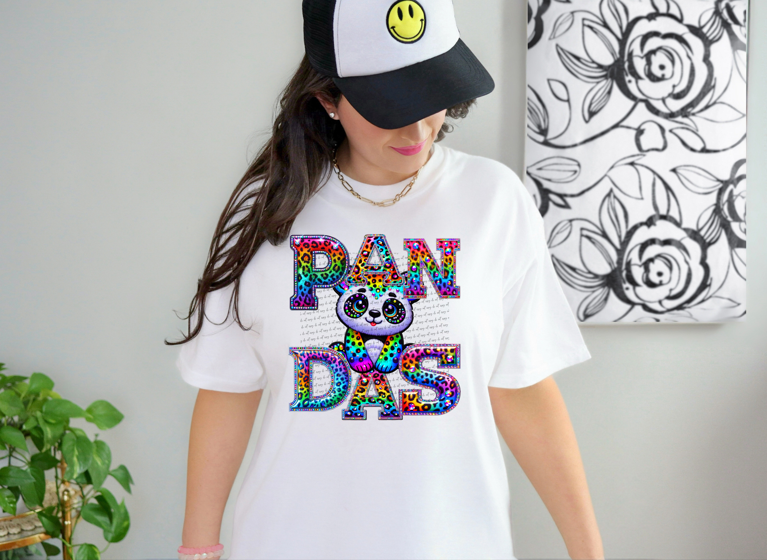 Pandas Mascots Version 2 Rhinestone Leopard Rainbow 42899 DTF transfer ...