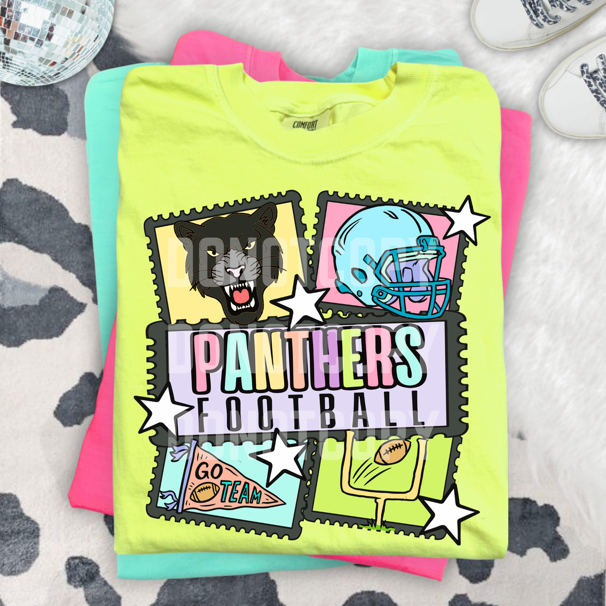 Panthers football pastel frames (CSG) DTF Transfer