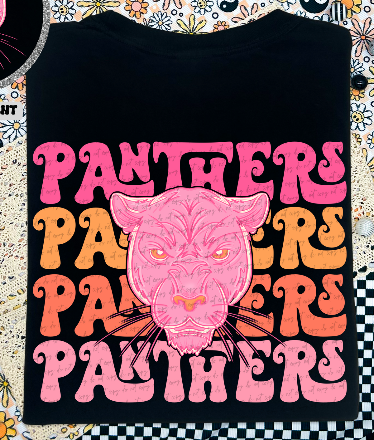 Panthers Stacked School Mascot (Back Print) 89066 DTF Transfer