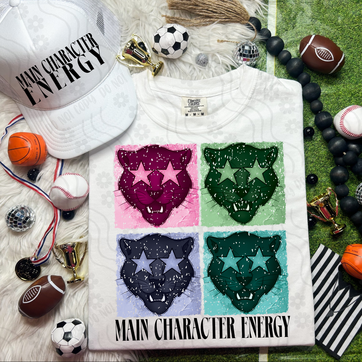 Panthers Retro Vibe Main Character Energy 108330 DTF transfer