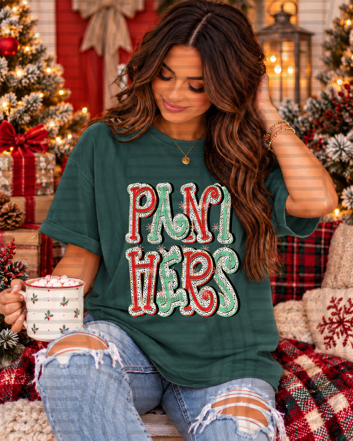 panthers merry dots (caplinger) DTF Transfer