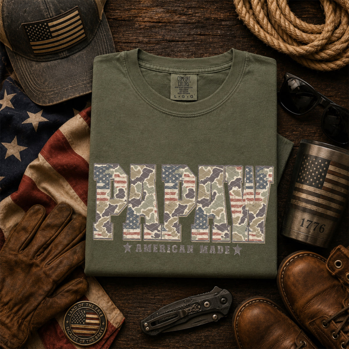 Papaw American made camo (SDD) DTF Transfer
