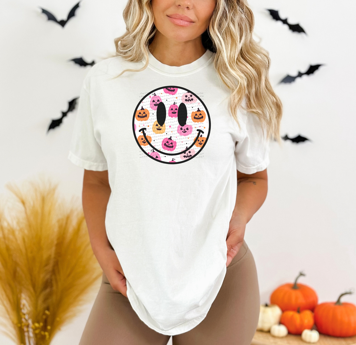 Smiley Pastel Pumpkins Filled 59958 DTF Transfer