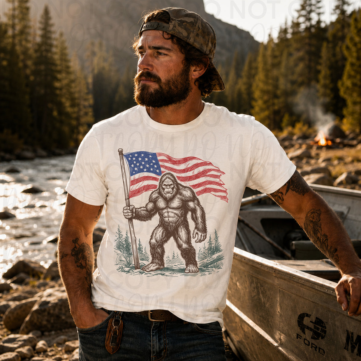 Patriotic big foot (UAC) DTF Transfer