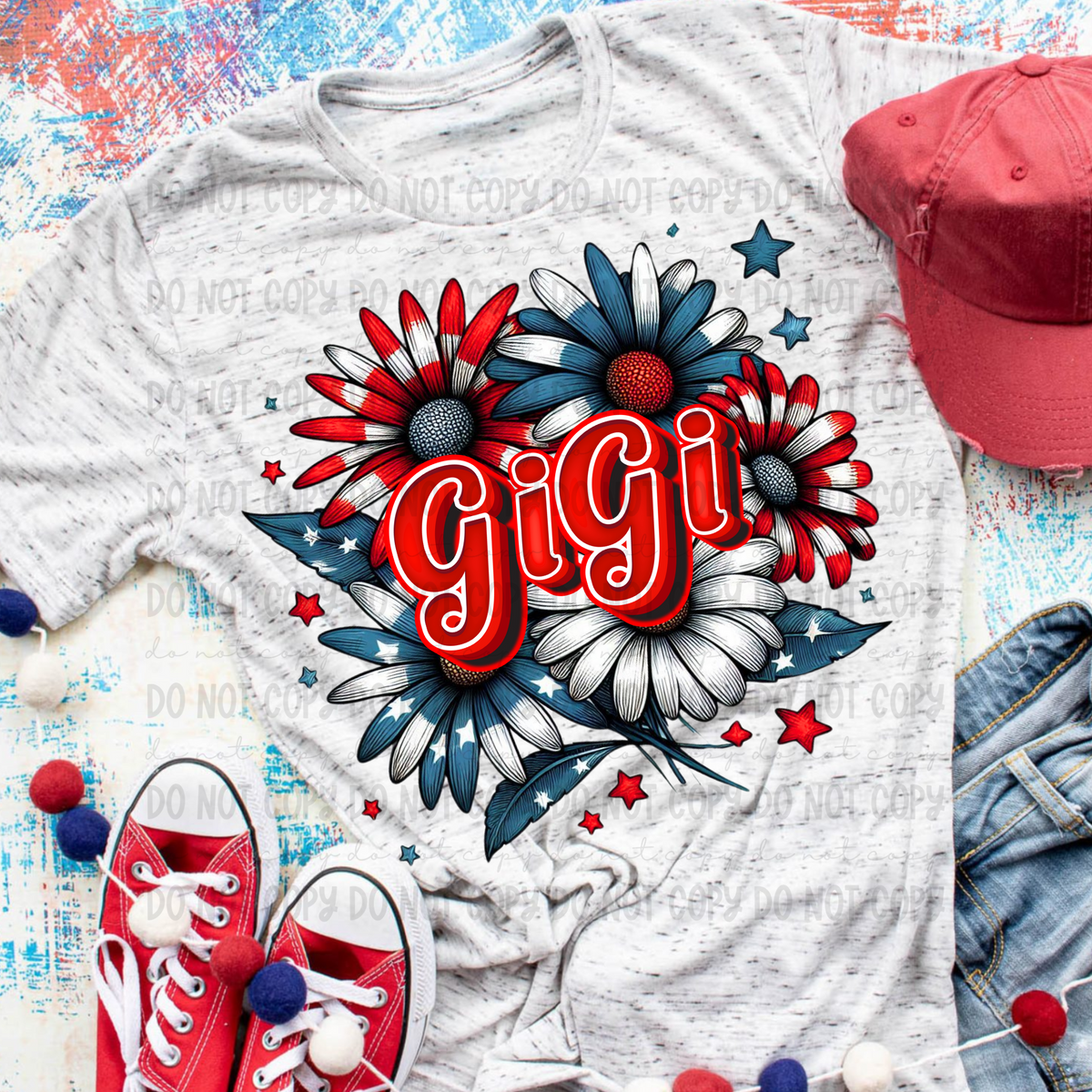 Patriotic Floral Gigi (Revel) 101750 DTF transfer