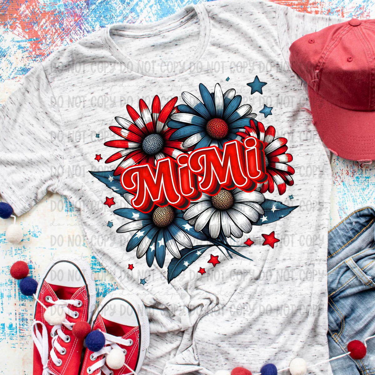 Patriotic Floral Mimi (Revel) 101758 DTF transfer