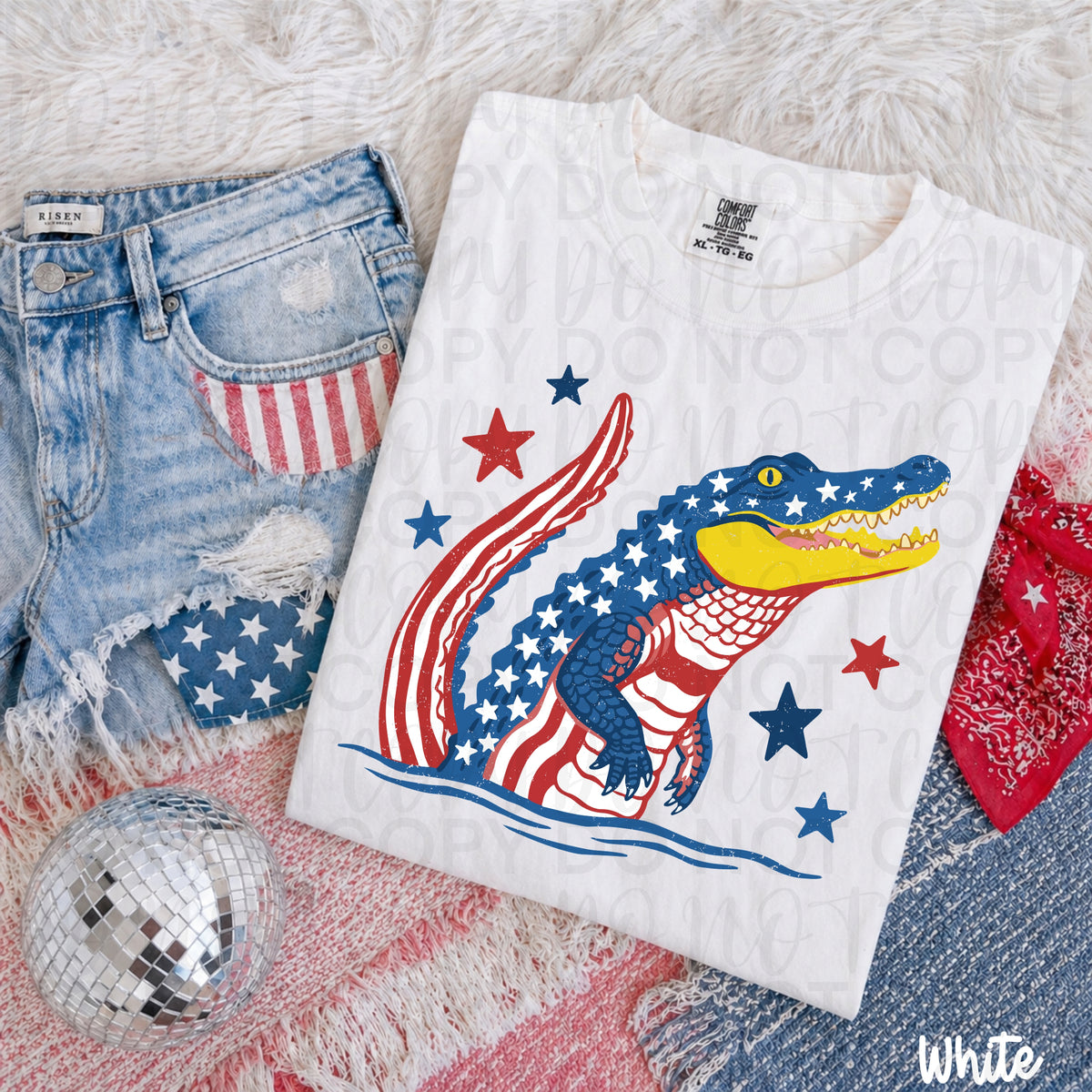 Patriotic gator (UAC) DTF Transfer