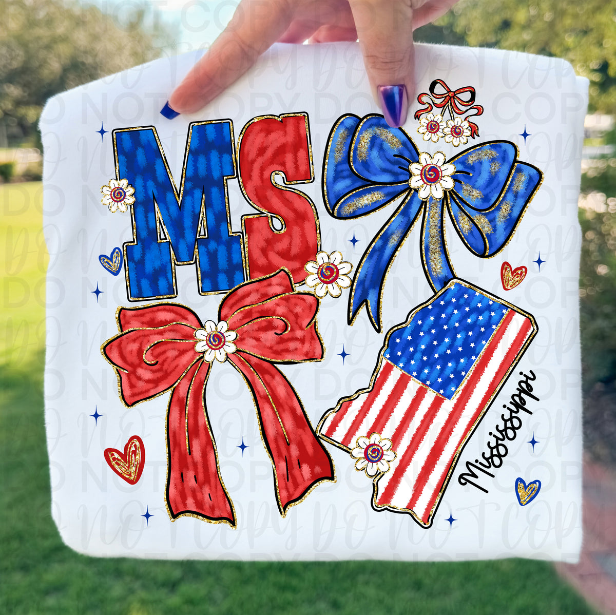 MS patriotic bows (UAC) DTF Transfer