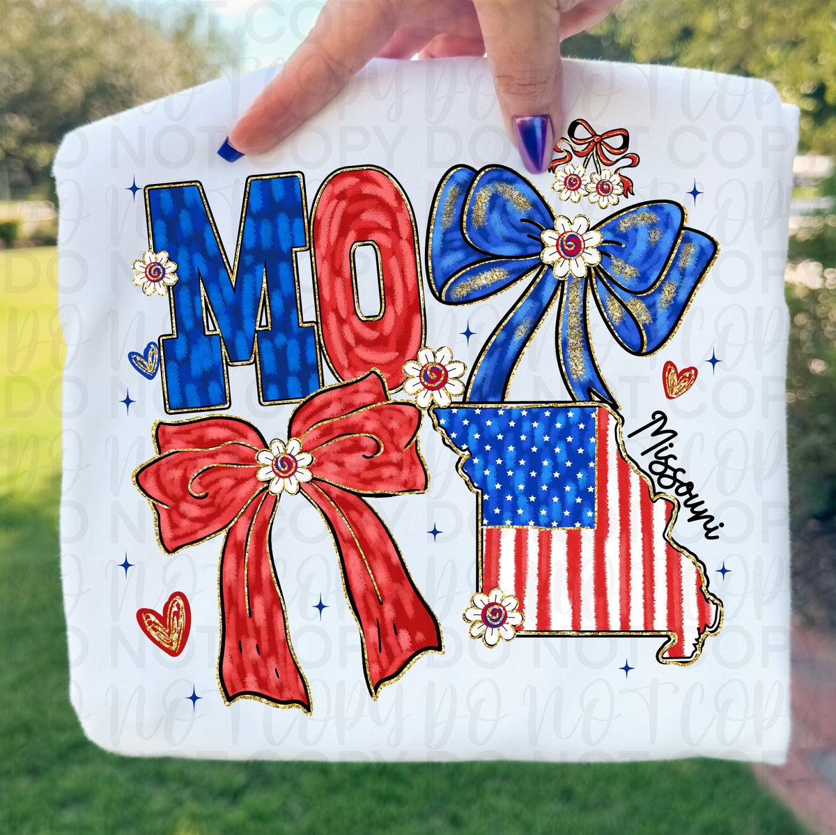 MO patriotic bows (UAC) DTF Transfer