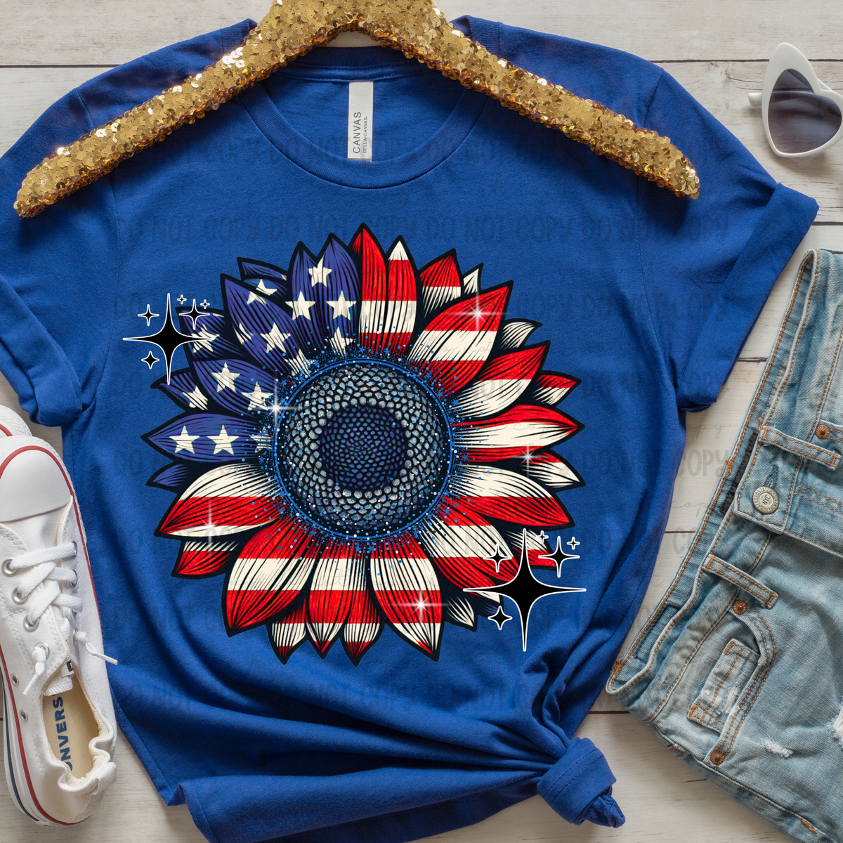 American Flag Sunflower (Revel) 101731 DTF transfer