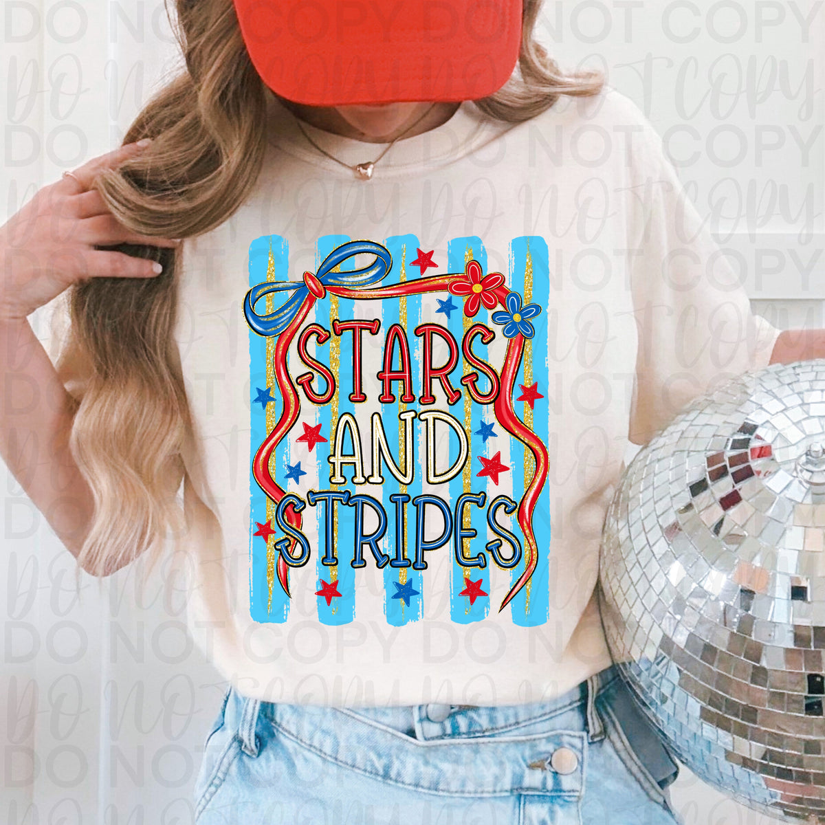 Patriotic stars and stripes blue background (UAC) DTF Transfer