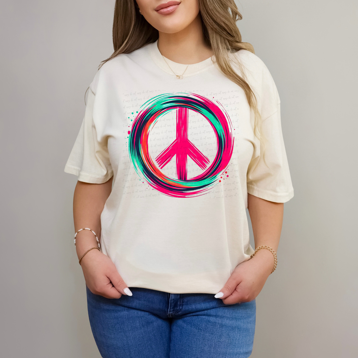 Peace Sign Colorful Stroke 117937 DTF transfer
