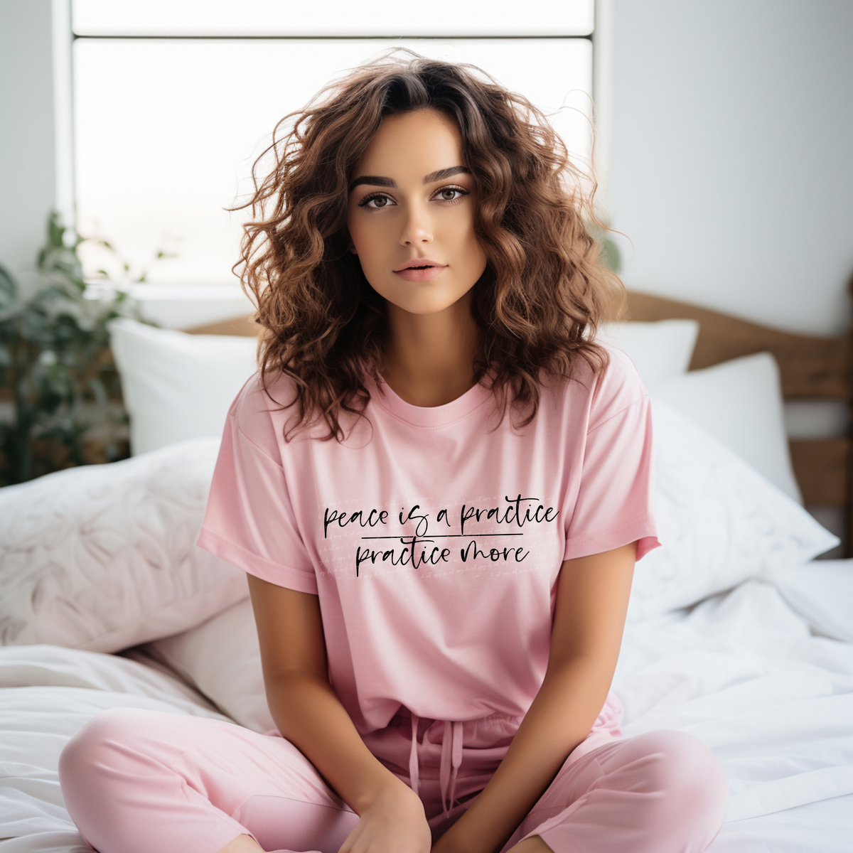 Peace Is A Practice Practice More Black 86596 DTF Transfer