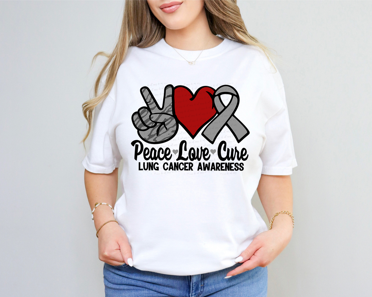 Peace Love Cure Lung Cancer Awareness 115692 DTF Transfer