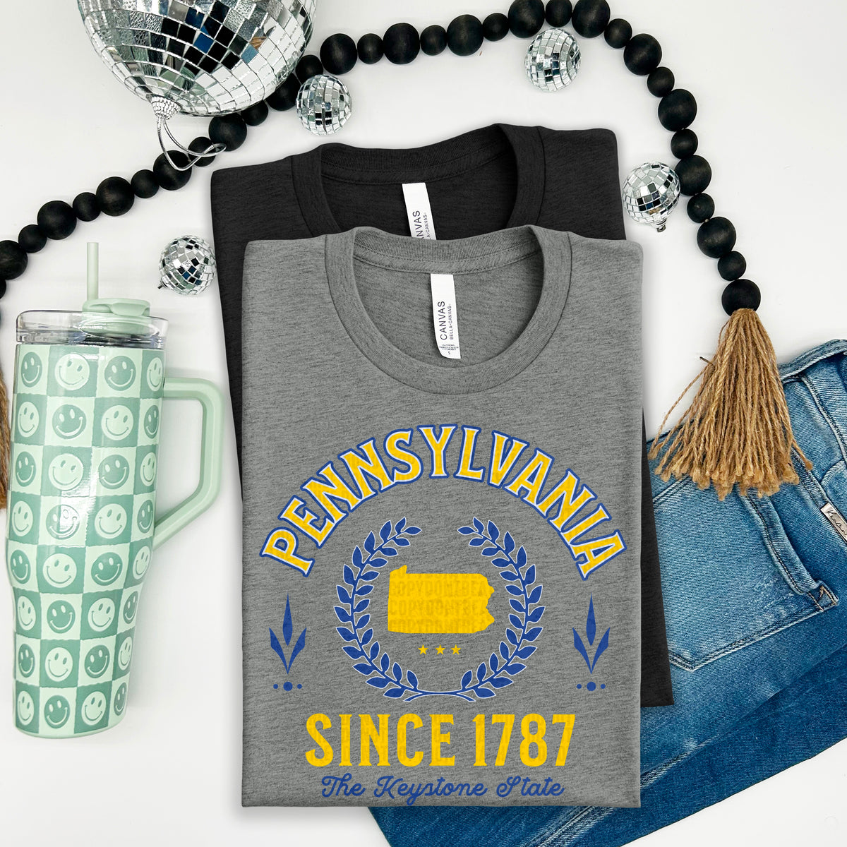 Pennsylvania Varsity Letters YELLOW and BLUE 105100 DTF transfer