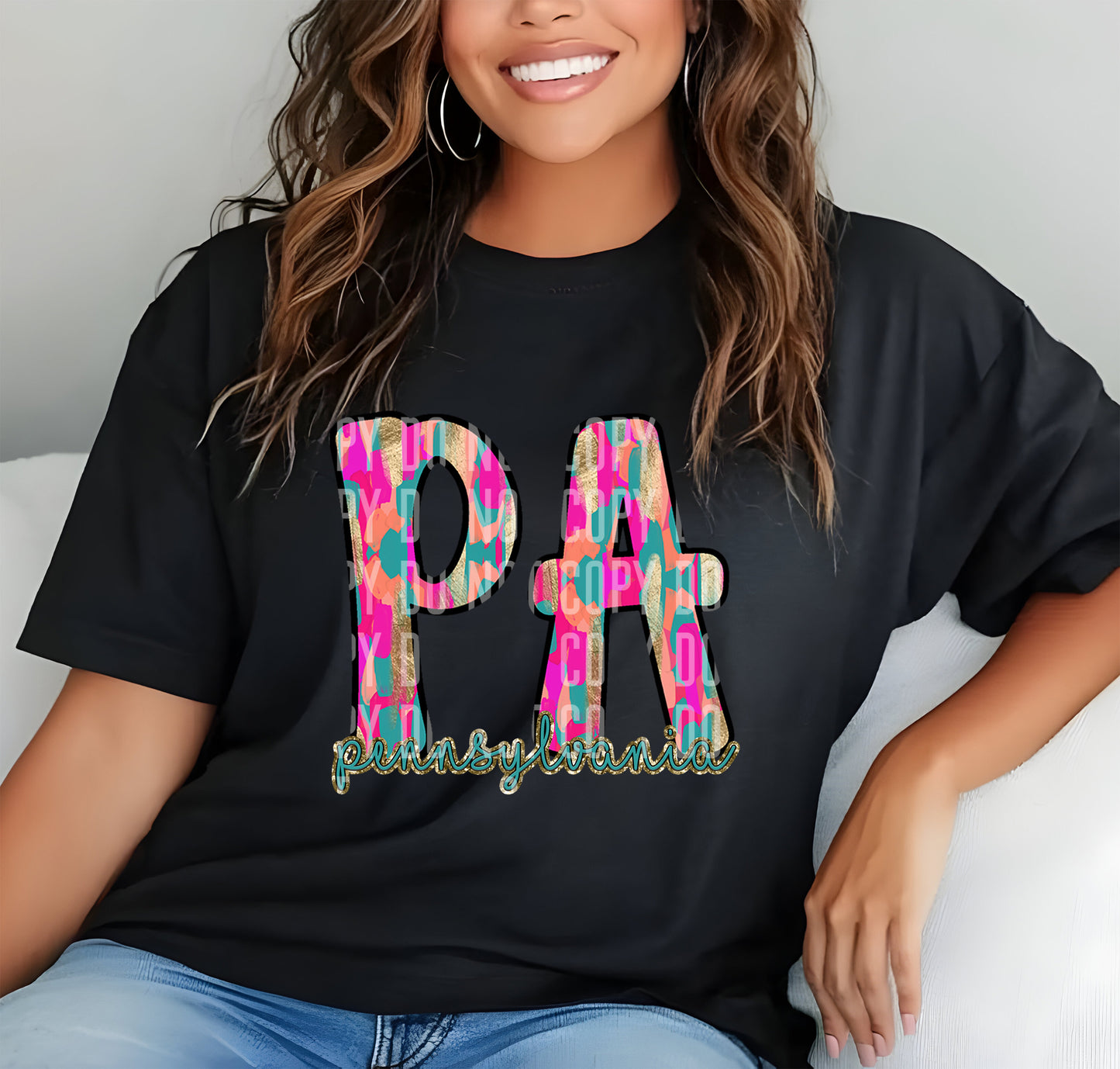 PA Pennsylvania Brushstrokes 69578 DTF transfer