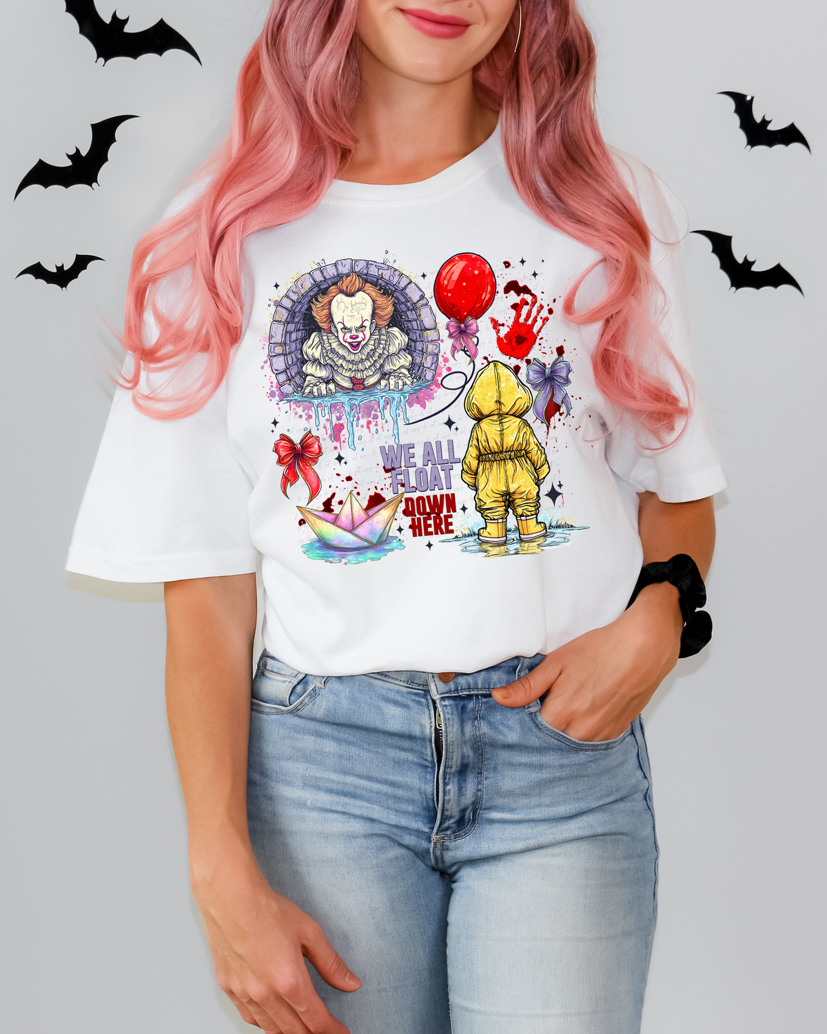 We All Float Down Here Killer Clown 108940 DTF transfer