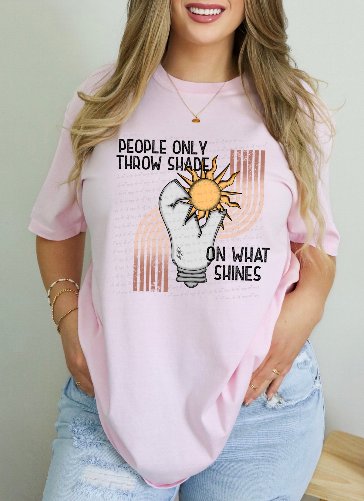 People Only Throw Shades on What Shines Bulb Sun Full Color 114970 DTF Transfer