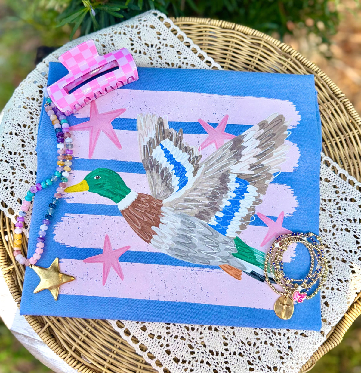 Duck with pink stripes (Craft) DTF Transfer
