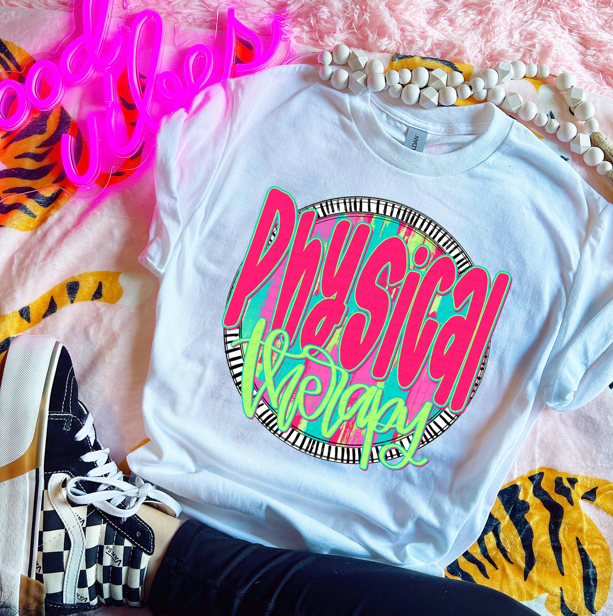 Physical Therapy Pink Font Circle 111431 DTF transfer
