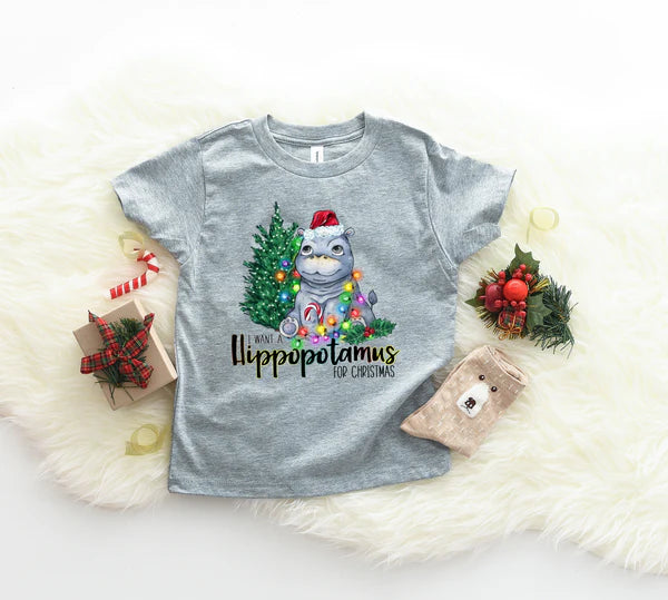 I want a hippopotamus for Christmas DTF Transfer