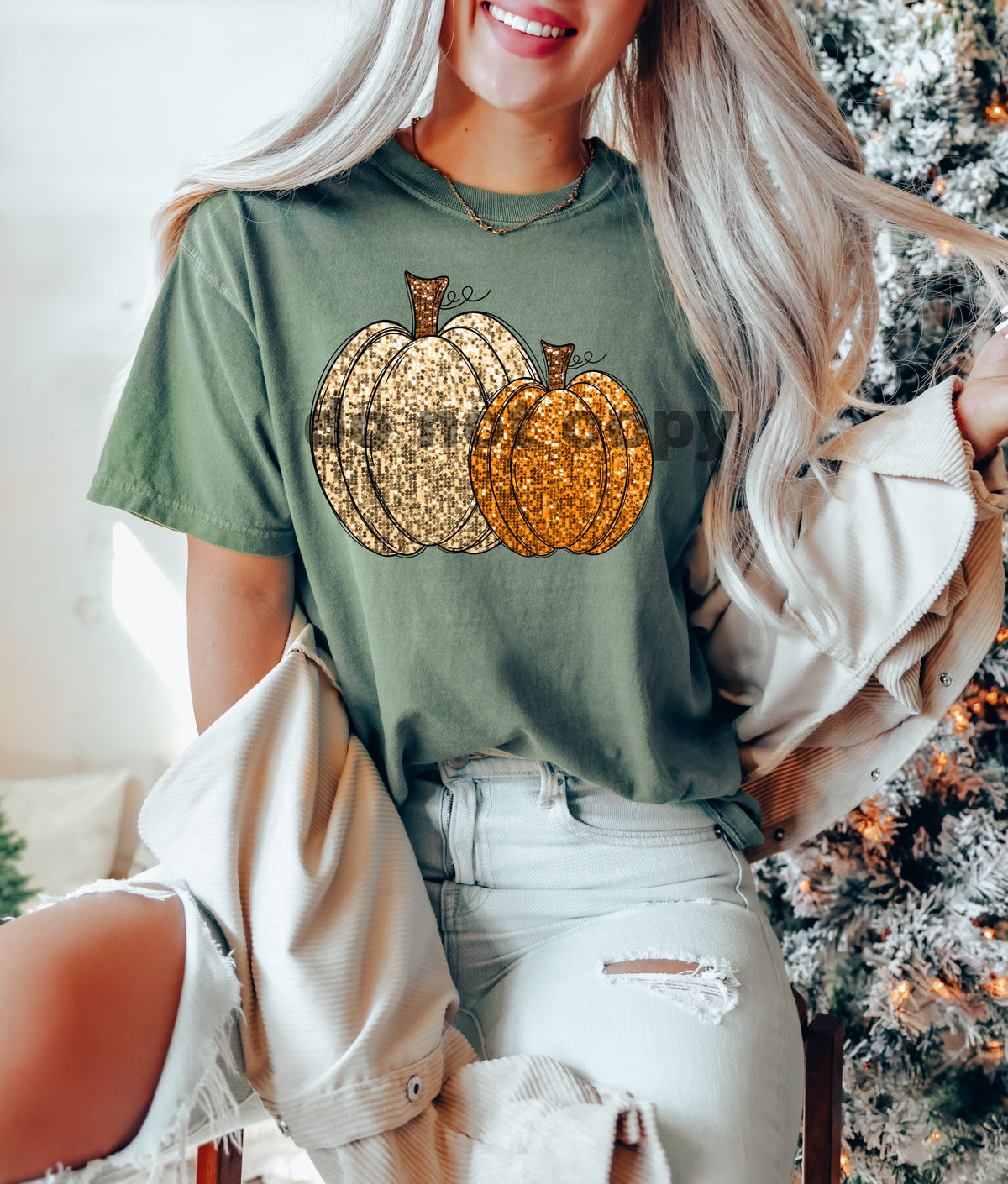 Sequin pumpkins (LYTTLE) DTF TRANSFER