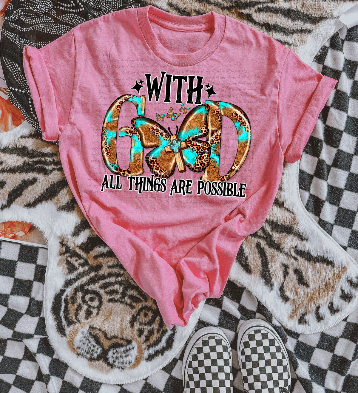 With God all things are possible butterfly 23245 DTF transfer