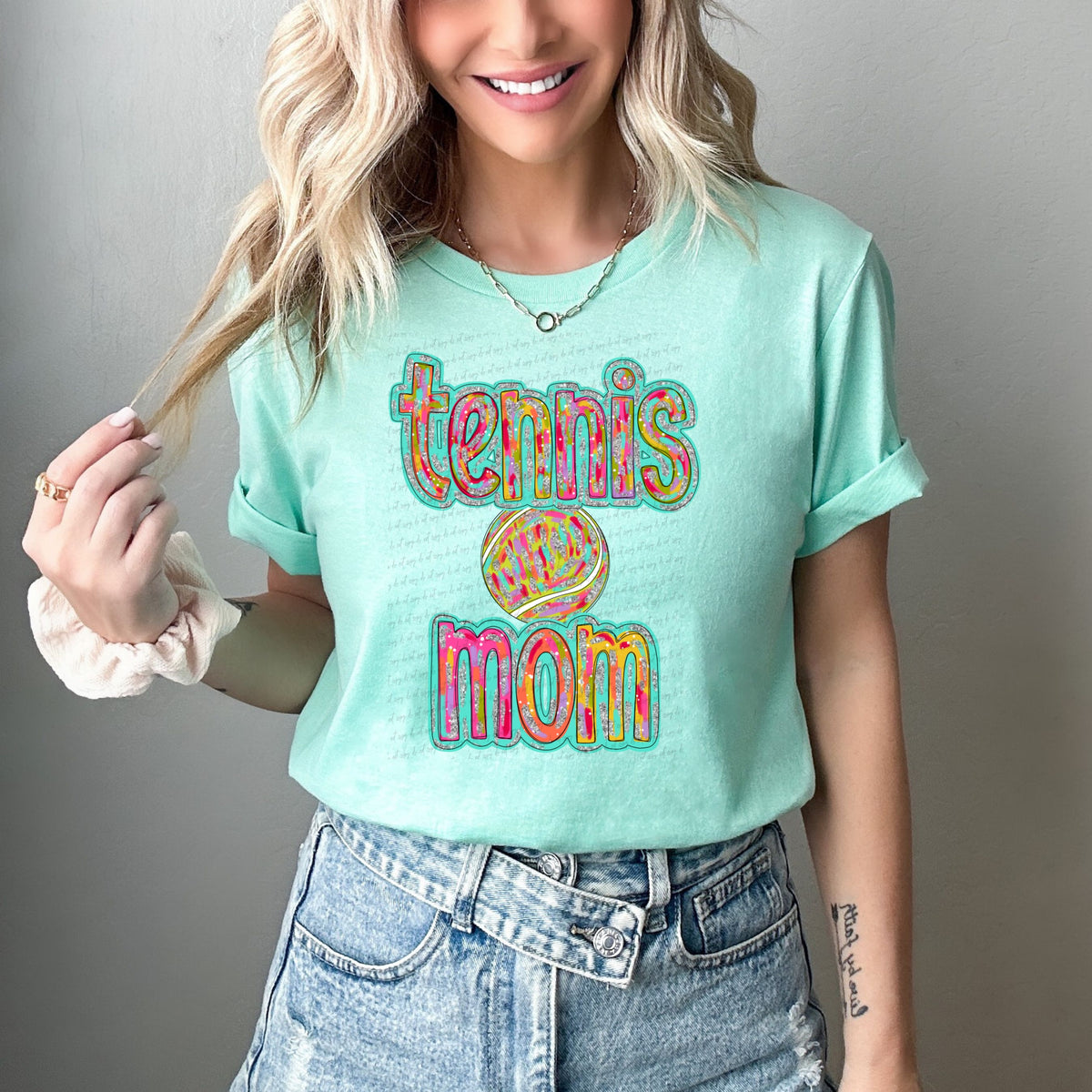 Tennis mom tie dye font 25436 DTF transfer