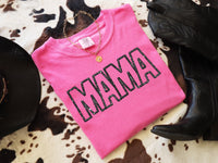 Mama black faux embroidery DTF TRANSFER