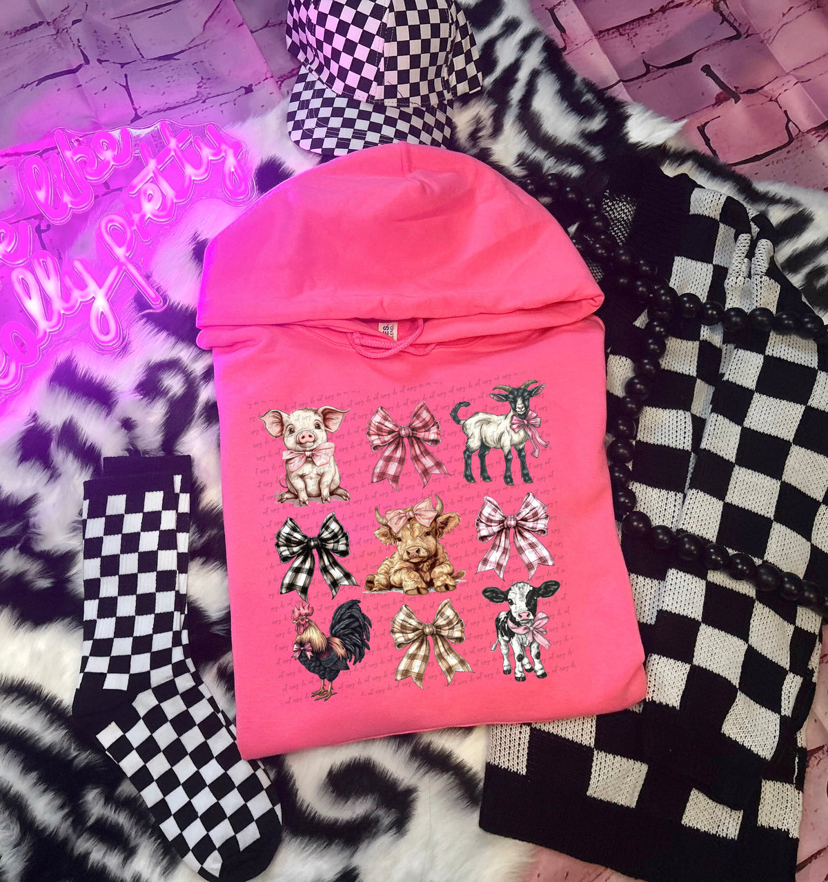 Farm bow collage SSD DTF transfer