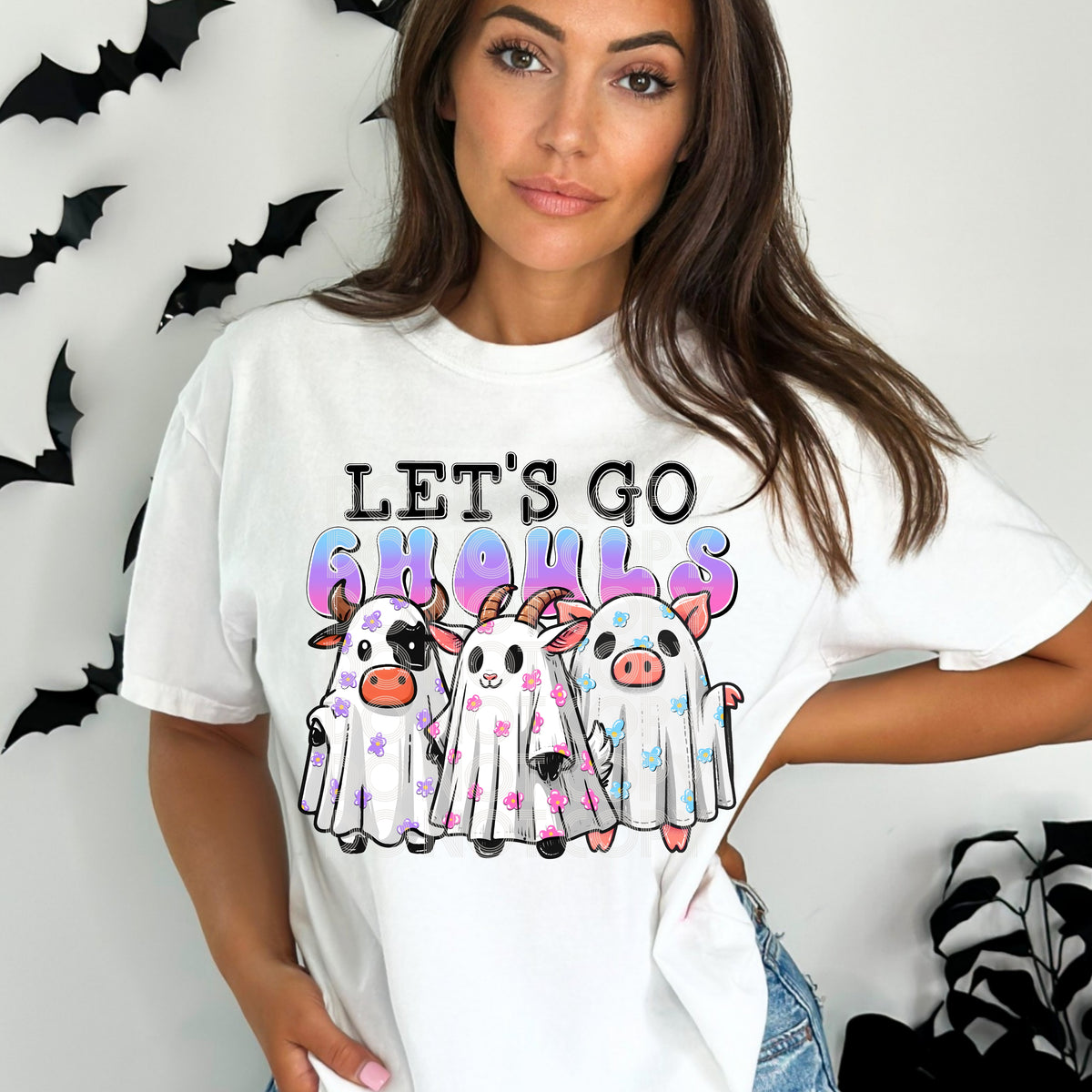 Let's go ghouls animal ghost trio 114557 DTF transfer