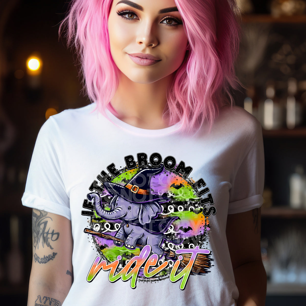 If the broom fits ride it circle DTF transfer