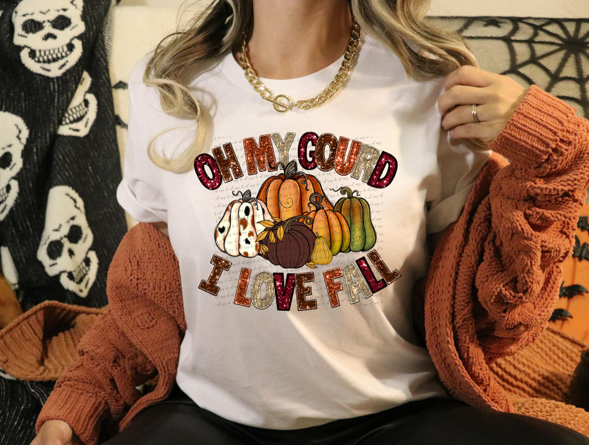 Oh my gourd I love fall (one cowhide pumpkin) CITY DTF transfer