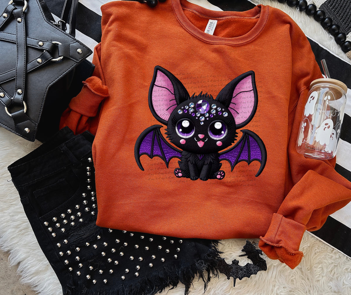 Colorful bat DTF transfer