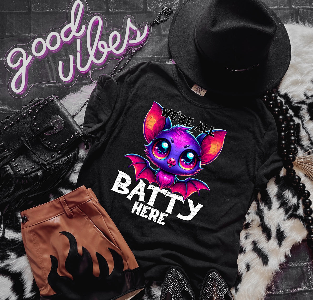 We're all batty here DTF transfer