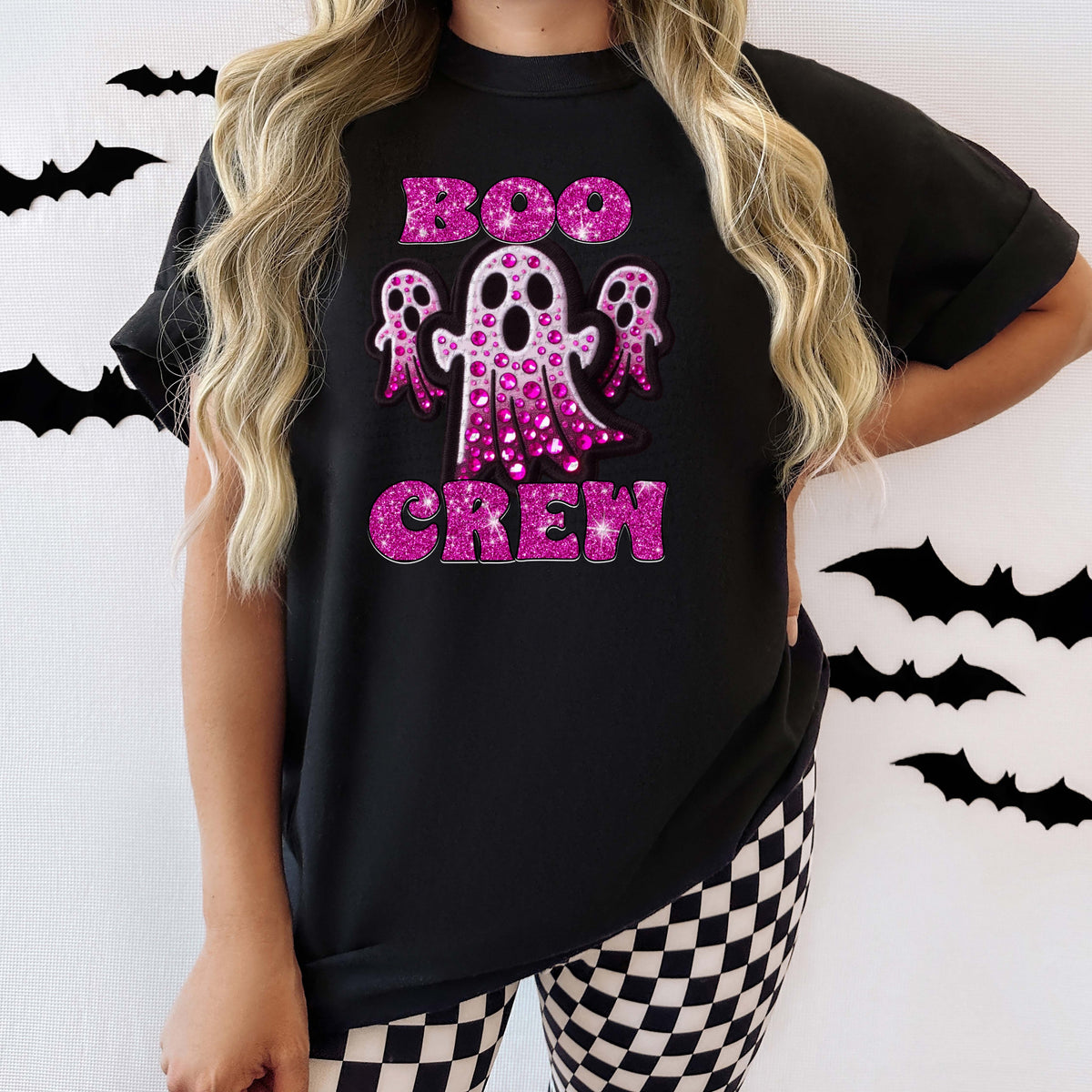 Boo crew pink ghost DTF transfer