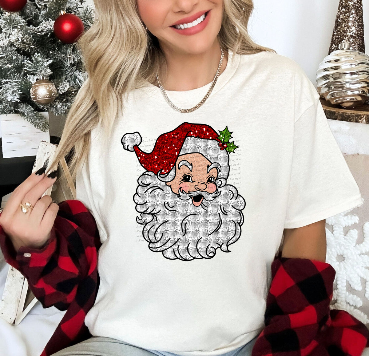 Santa red hat sequins 45057 DTF transfers